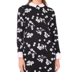 bebe Black and White Floral Mini Dress